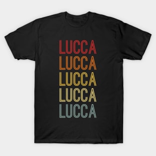 Lucca Name Vintage Retro Pattern T-Shirt